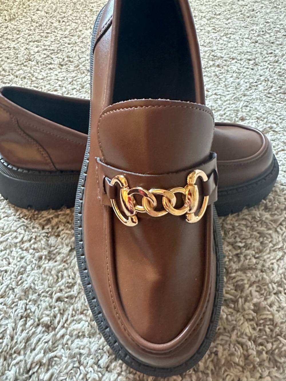 Chicvomey Classic Woman’s Loafers Chunky Heel Loafers - Picture 2 of 4